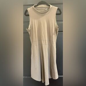 Toad & Co Tan Sleeveless Dress Mock Neck
